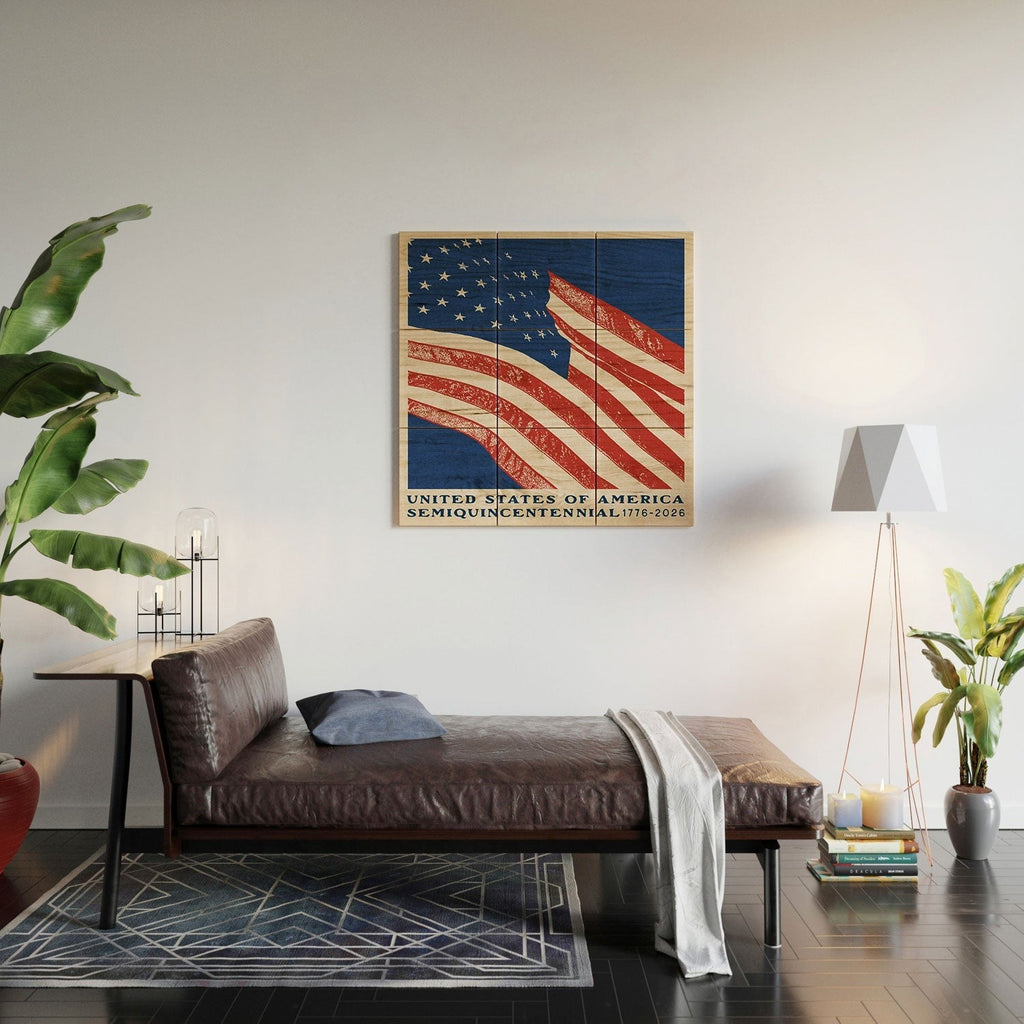 DENY Designs Stars n Stripes Semiquincentennial Wood Wall Mural