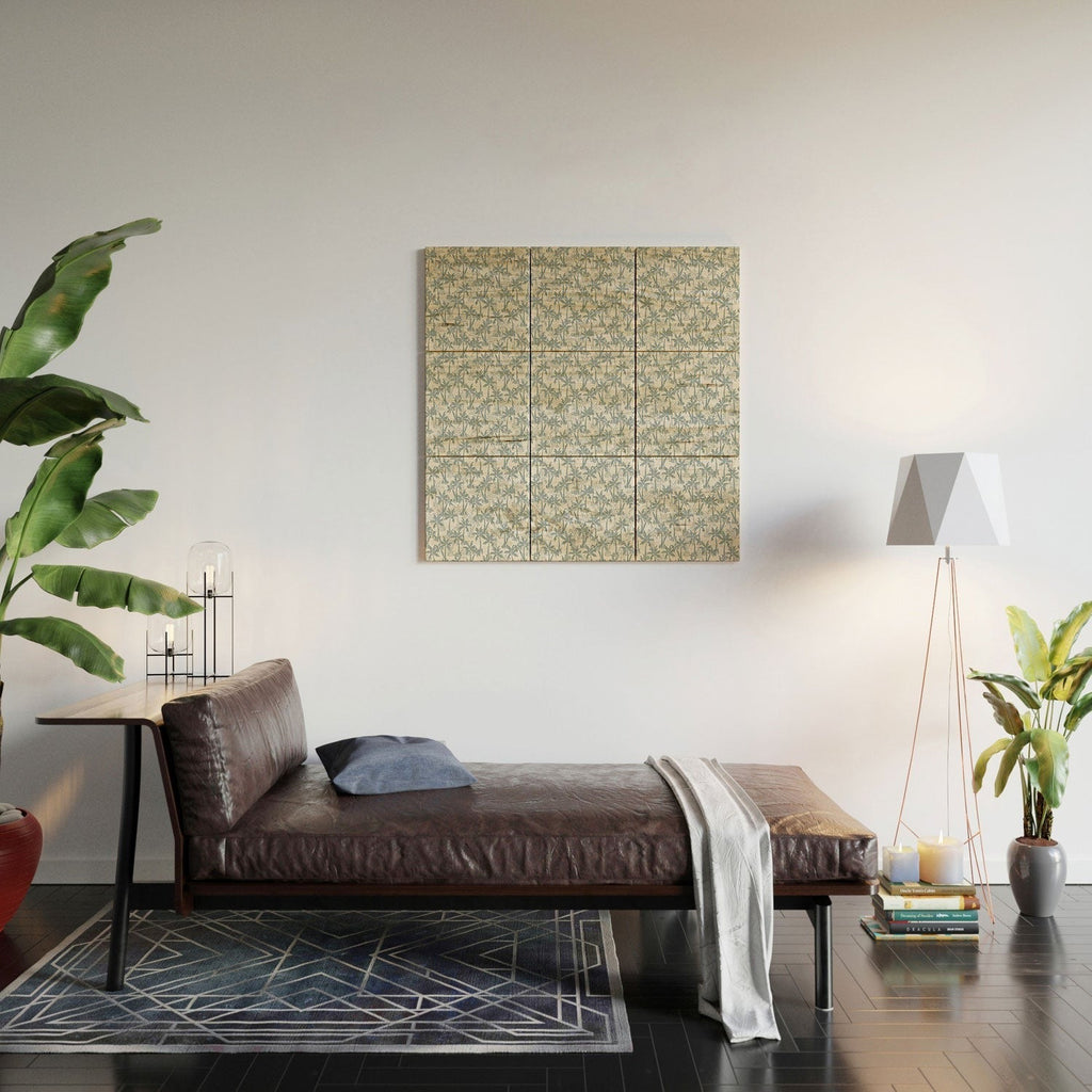 CoastL Studio Palm Forest Coastal Blue Wood Wall Mural