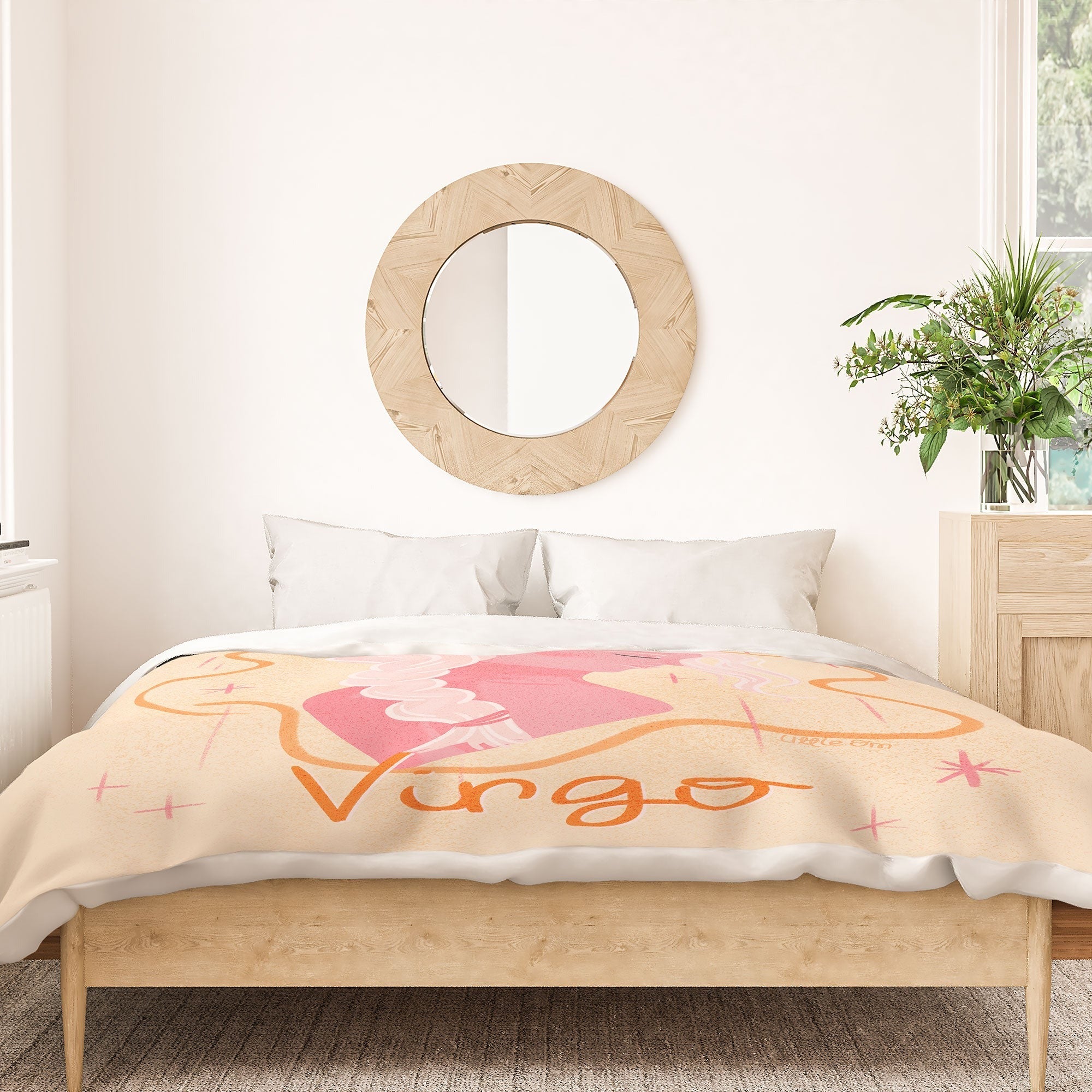 Little Om Zodiac Sign Virgo Duvet Cover