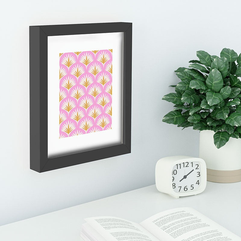 Jennifer Labre Pink Palmetto Recessed Framing Rectangle