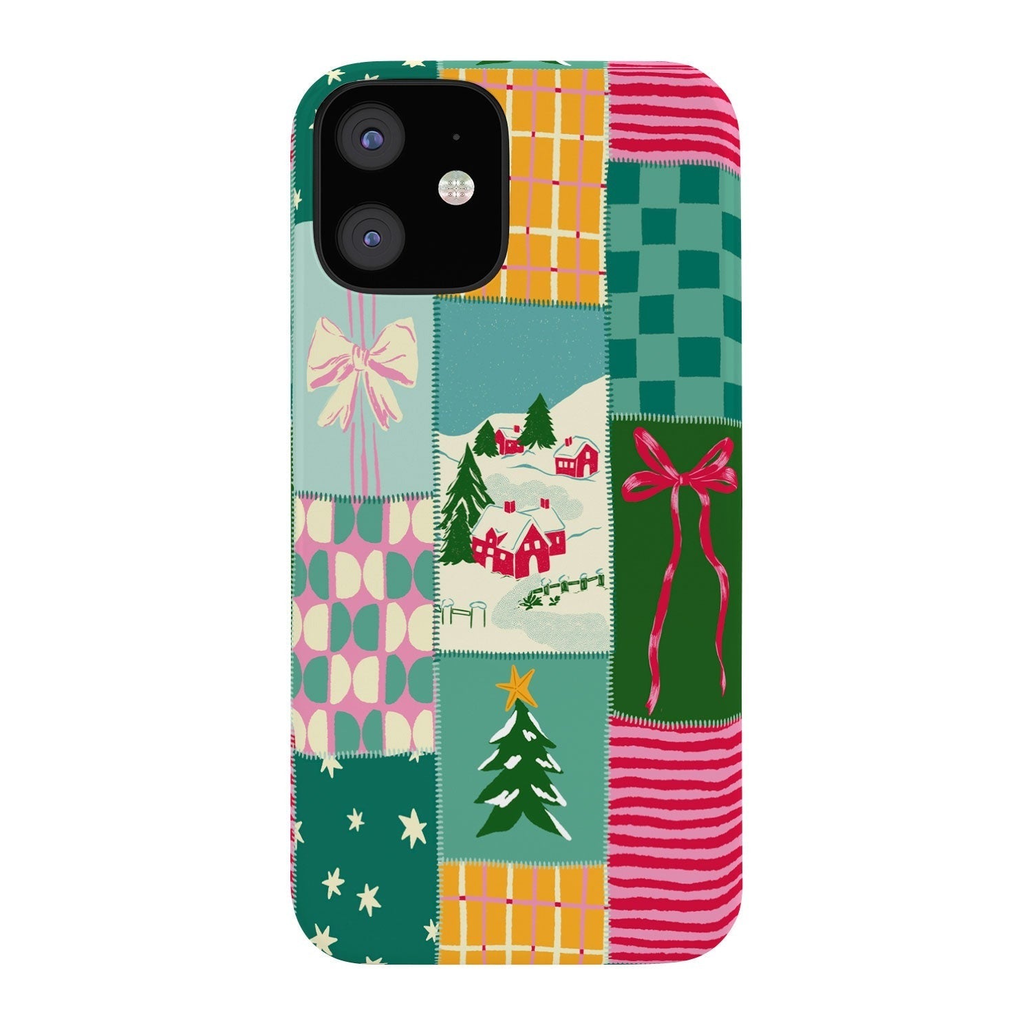 LouBruzzoni Cozy Christmas Patchwork Phone Case