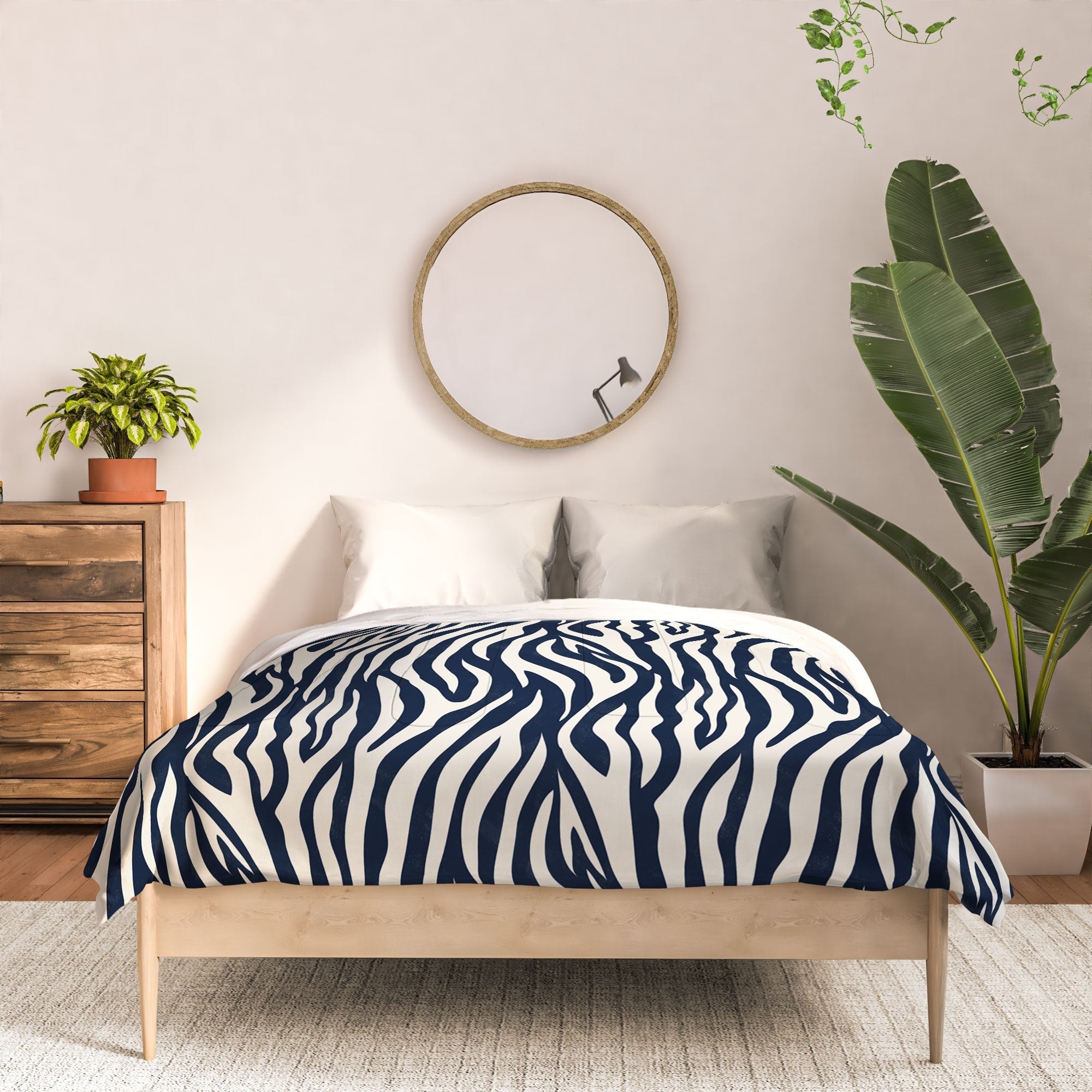 Avenie BR Navy Tiger Stripes Comforter