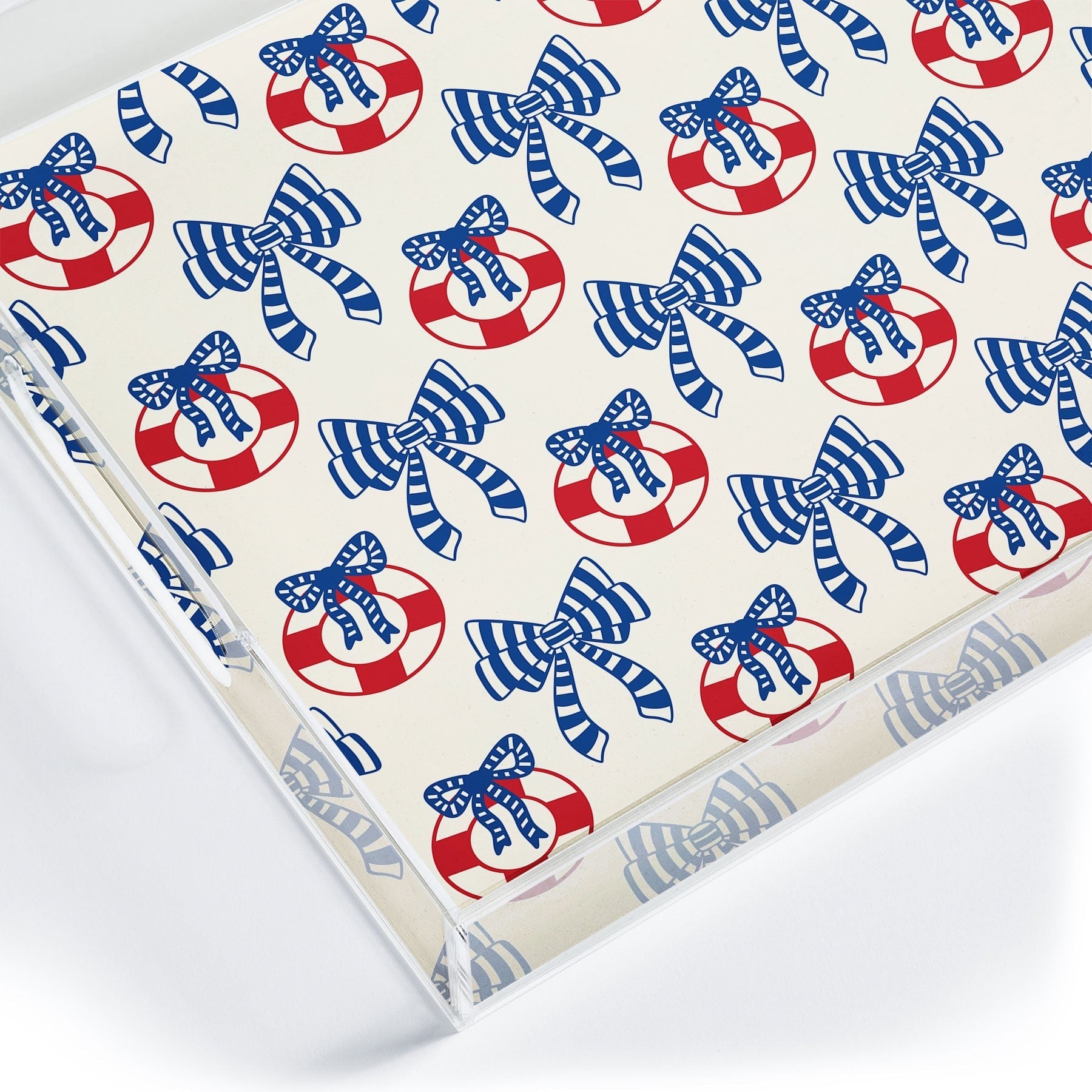 Design by Spark Nautical Christmas Bows Acrylic Tray