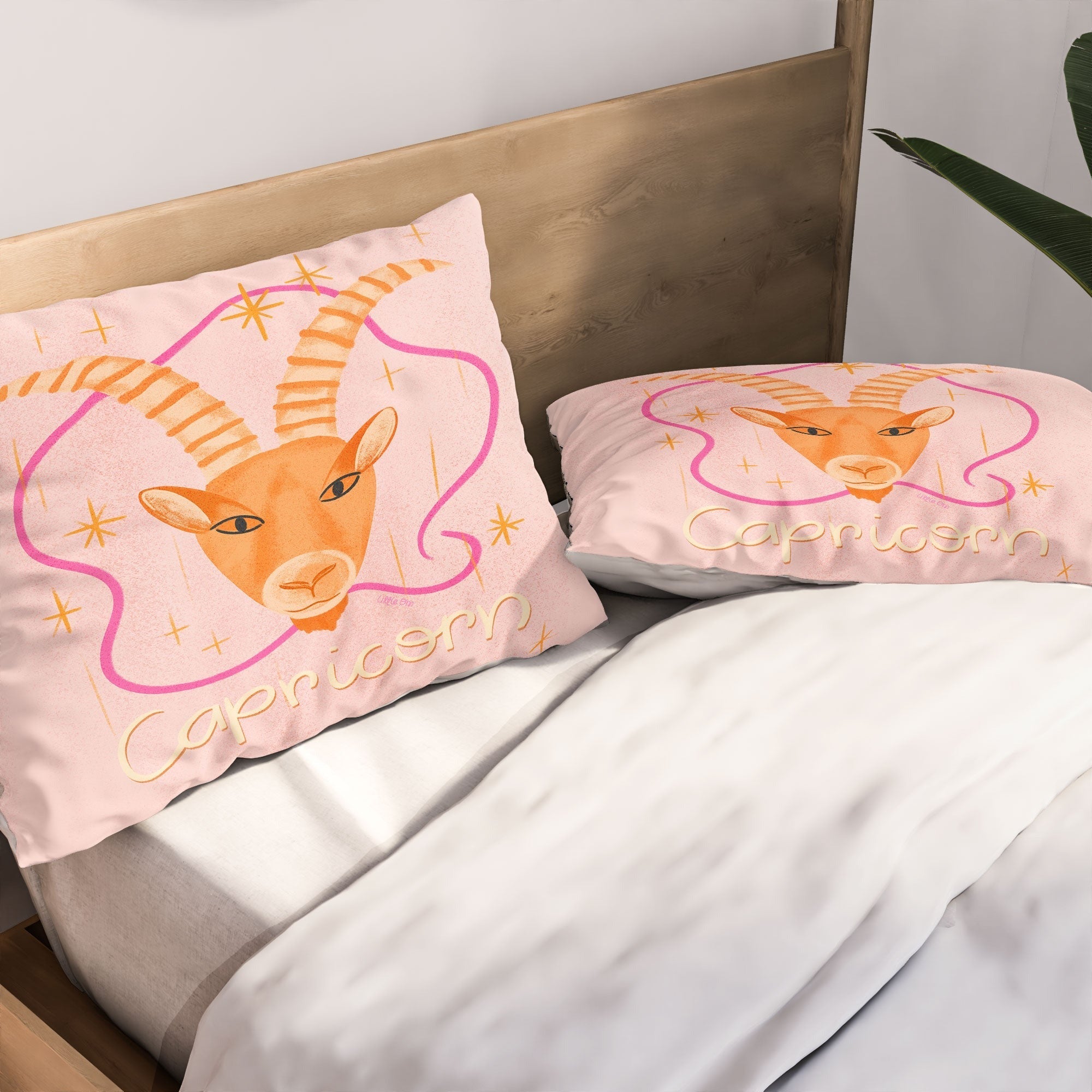 Little Om Zodiac Sign Capricorn Pillow Shams