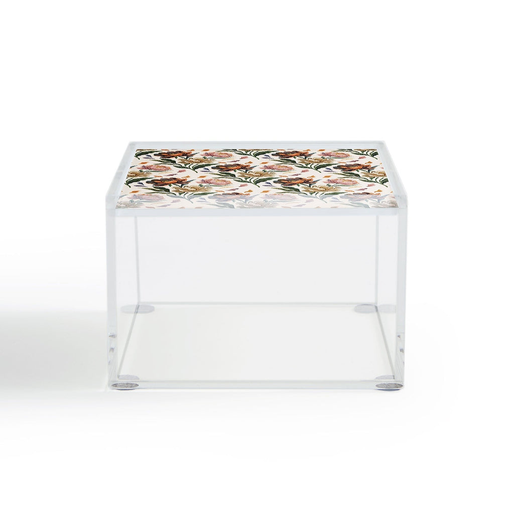 Marta Barragan Camarasa Hand Painted Peony Florals Acrylic Box