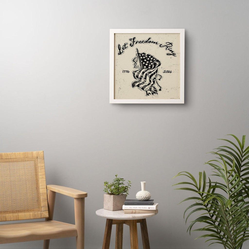 DENY Designs Let Freedom Ring Block Framed Wall Art